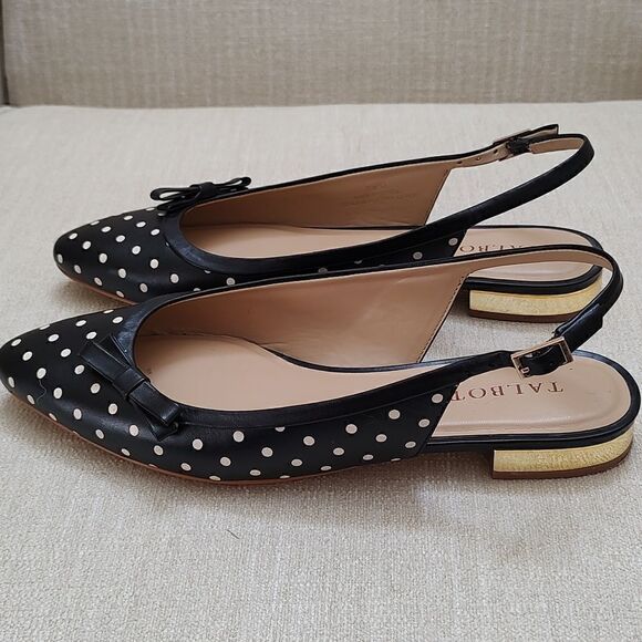 Talbot's Edison Slingback Bow Flats - Dot Print - Picture 4 of 13